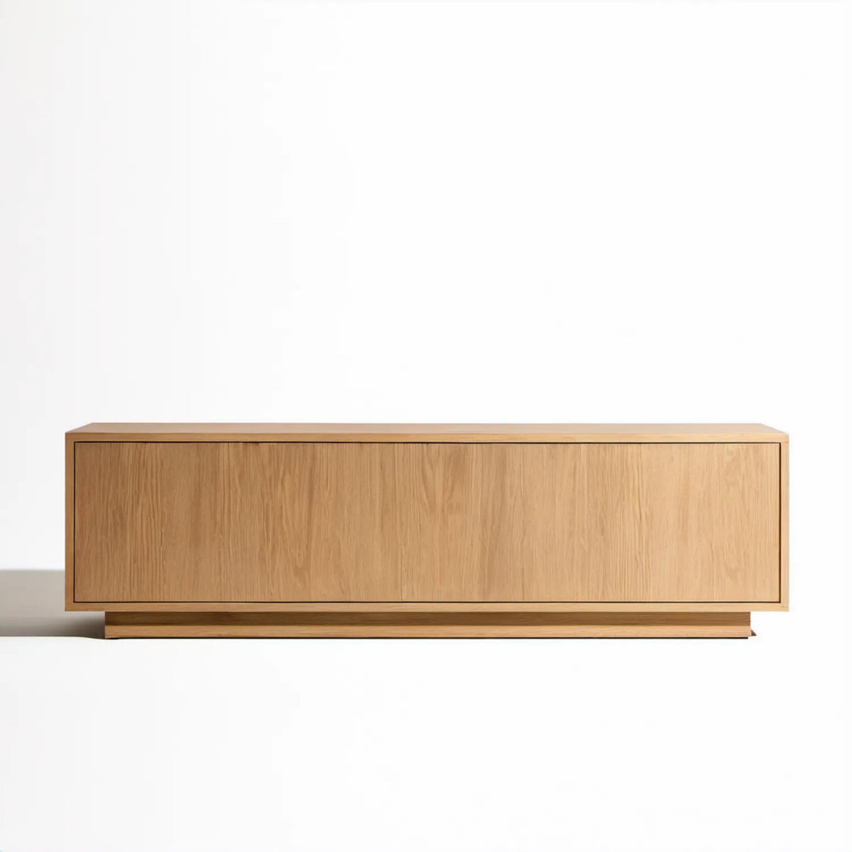 Prostokątna szafka RTV z forniru dębowego 180 × 45 × 60 cm, naturalny dąb
