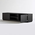 Czarna szafka pod telewizor 160 x 40 x 45 cm z płyty laminowanej